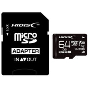 microSDXCカード 64GB Class10 UHS-I U3 V30 A1 最大読込90MB/s 最大書込60MB/s HDMCSDX64GCL10V30