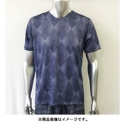 さらっと爽快 ドライTシャツ メンズ 幾何学柄半T 100-505 L ネイビー