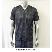 さらっと爽快 ドライTシャツ メンズ 幾何学柄半V 100-506 M クロ