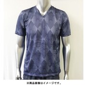 さらっと爽快 ドライTシャツ メンズ 幾何学柄半V 100-506 LL ネイビー