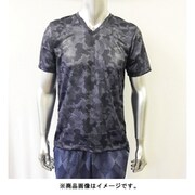 さらっと爽快 ドライTシャツ メンズ 迷彩柄メッシュ半V 100-521 LL ネイビー