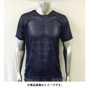 さらっと爽快 ドライTシャツ メンズ 幾何学柄メッシュ半T 100-525 LL ネイビー