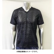 さらっと爽快 ドライTシャツ メンズ 幾何学柄メッシュ半V 100-526 M クロ