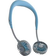 ハンズフリー ポータブル扇風機 W FAN Hands-Free アイスブルー DF30SS01-MT