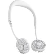 ハンズフリー ポータブル扇風機 W FAN Hands-Free ホワイト DF30SS01-WH