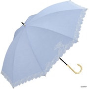 長傘  アリエル/シェルスカラップ 手開き 日傘 8本骨 婦人 50cm 81-DS055  サックス