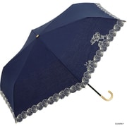 折りたたみ傘 アリエル/シェルスカラップmini 手開き 日傘 6本骨 婦人 50cm 801-DS055 ネイビー