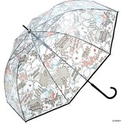 DSV04-08  グリーン [長傘 ビニール プリンセス/レタリング 手開き 8本骨 婦人 60cm]