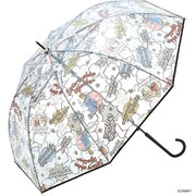 DSV04-08  オレンジ [長傘 ビニール プリンセス/レタリング 手開き 8本骨 婦人 60cm]