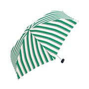 折りたたみ傘 コンパクトポーチ ボールドストライプ ミニ 婦人 雨晴兼用 UVカット 50cm BE-01988 グリーン