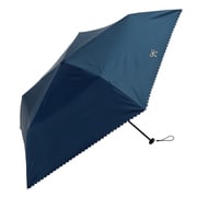 折りたたみ傘 PUスーパーライト/ヒートカットリボン ミニ 婦人 晴雨兼用 UVカット軽量 無地 50cm BE-09902 ネイビー