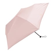 折りたたみ傘 PUスーパーライト/ヒートカットリボン ミニ 婦人 晴雨兼用 UVカット軽量 無地 50cm BE-09902 ピンク