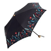 綿折りたたみ傘 フラワーブルーム ミニ 婦人 晴雨兼用 UVカット 47cm BE-09979 ブラック