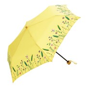 綿折りたたみ傘 フラワーブルーム ミニ 婦人 晴雨兼用 UVカット 47cm BE-09979 イエロー