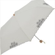 2212 オフホワイト [折りたたみ傘 マーガレット刺繍 婦人 晴雨兼用 T/C UV 50cm]