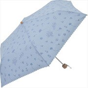 2218 サックス [折りたたみ傘 ナチュラルフラワー 婦人 晴雨兼用 T/C UV 50cm]