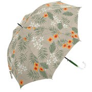 MK628000 ベージュ [長傘 SV トロピカルフラワー ジャンプ 8本骨 婦人 60cm]