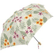 MK628100 オフホワイト [折りたたみ傘 SV トロピカルフラワー 手開き 6本骨 婦人 55cm]