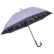 MK626700 パープル [長傘 PU 裏路地と猫（裏プリント） 手開き 8本骨 婦人 50cm]