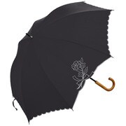 MK627300 ブラック [長傘 PU フラワーリボンスカラ 手開き 8本骨 婦人 50cm]