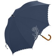 MK627300 ネイビー [長傘 PU フラワーリボンスカラ 手開き 8本骨 婦人 50cm]
