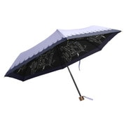 MK626800 パープル [折りたたみ傘 PU 裏路地と猫（裏プリント 手開き 6本骨 婦人 50cm]