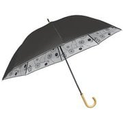 MK633500 ブラック [長傘 SV たんぽぽと猫（裏プリント） 手開き 8本骨 婦人 50cm]