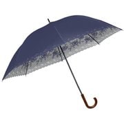 MK633700 ネイビー [長傘 SV 裏バラプリント 手開き 8本骨 婦人 50cm]
