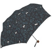 MK632400 ブラック [折りたたみ傘 SV シルエットボタニカルCAT 手開き 6本骨 婦人 50cm]
