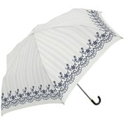 MK632800 オフホワイト [折りたたみ傘 SV レースストライプ 手開き 6本骨 婦人 50cm]