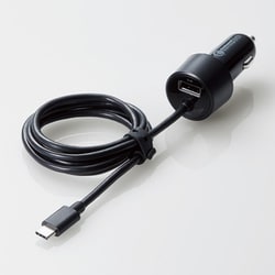 車載充電器 Quick Charge3.0 30W Type-Cケーブル＆1ポート 100cm MPA-CCCQ03BK