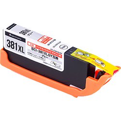 互換インクカートリッジ キヤノン BCI-381XLGY グレー 使い切りタイプ CC-C381XLGY