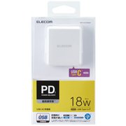 スマートフォン・タブレット用AC充電器 PD認証 パワーデリバリー認証 18W Type-C1ポート ホワイト MPA-ACCP06WH