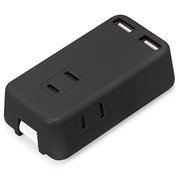 USBポート搭載 AC電源タップ ブラック AC×3/USB-A×2 PG-UACTAP01BK