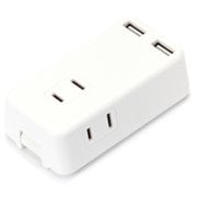 USBポート搭載 AC電源タップ ホワイト AC×3/USB-A×2 PG-UACTAP02WH