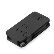 USBポート搭載 AC電源タップ ブラック AC×3/USB-A×1/USB-C×1 PG-UACTAP03BK