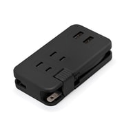 USBポート搭載 AC電源タップ ブラック AC×3/USB-A×2 PG-UACTAP05BK