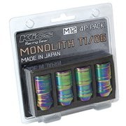 貫通ナット Kics MONOLITH T1/06 M12XP1.5 Neochro 4pcs ネオクロ MN01N-4P