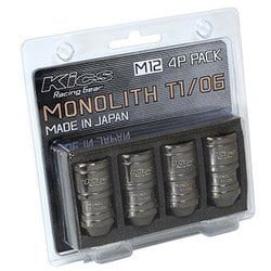 貫通ナット Kics MONOLITH T1/06 M12XP1.5 Glorious Black 4pcs グロリアスブラック MN01GK-4P