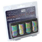 貫通ナット Kics MONOLITH T1/07 M14XP1.5 Neochro 4pcs ネオクロ MN04N-4P