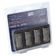 貫通ナット Kics MONOLITH T1/07 M14XP1.5 Glorious Black 4pcs グロリアスブラック MN04GK-4P