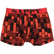 ボクサーパンツ D-318 パッチワーク 赤 M