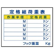 326-10 [ユニット 建設機械関係標識 定格総荷重表 ゴムマグネット 450×600mm]