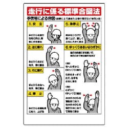 327-34 [ユニット 玉掛関係標識 走行に係る標準合図法 エコユニボード 900×600]