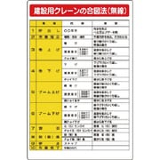 327-35A [ユニット 建設機械関係標識 建設用クレーンの エコユニボード 900×600]