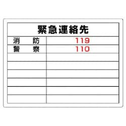 827-60 [ユニット 高圧ガス標識 緊急連絡先・エコユニボード・450X600]
