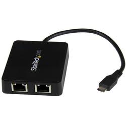 USB Type-C 2ポートギガビット有線LAN変換アダプタ USB 3.0 Aポート×1付き US1GC301AU2R