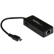 USB Type-C ギガビット有線LAN変換アダプタ USB 3.0ポート×1付き US1GC301AU