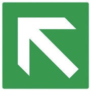 862-34 [ユニット 矢印ステッカー 緑地白矢印ななめ 5枚組 100×100]