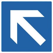 862-36 [ユニット 矢印ステッカー 青地白矢印ななめ 5枚組 100×100]